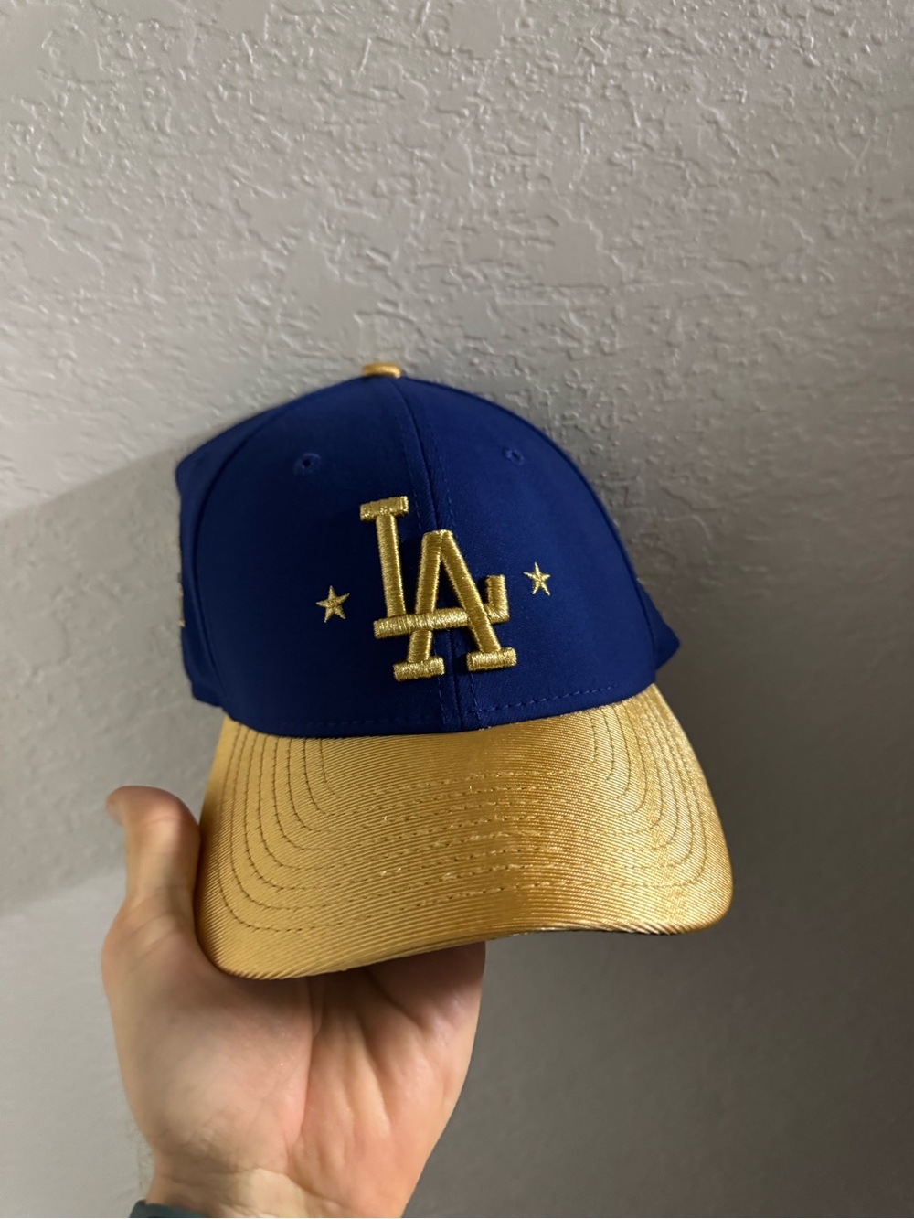 Blue and gold colorway on the LADodgers 2025 championship hat size L/XL.